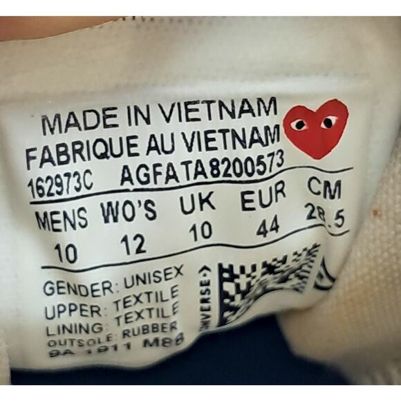 Converse Chuck Taylor All Star 70 Hi Comme des Garçons PLAY Multi-Heart Green - Picture 8 of 9